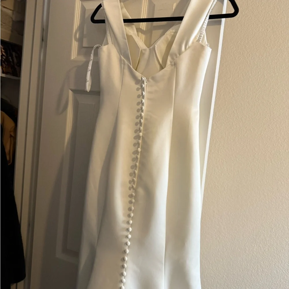 David's Bridal Elegant Cream Wedding Dress - Picture 3 of 7